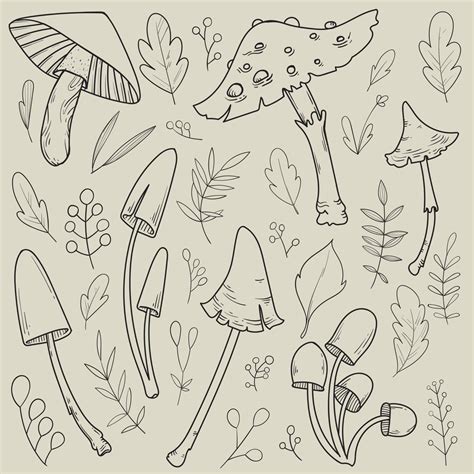 Mushroom Doodle Vector Art Icons And Graphics For Free Download