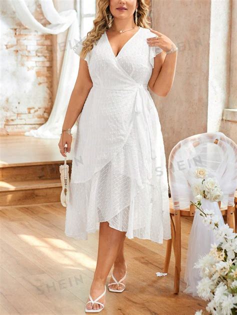 Shein Clasi Plus Size Women S Wrapped Neck Wedding Season Dress Shein Usa