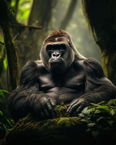 Premium AI Image | Wildlife photography of a Gorilla in the forest