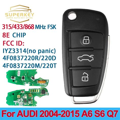 SUPERKEY 8E Chip 315 434 868 MHZ Remote Fob Flip Key For AUDI 2006 2015