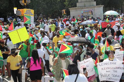 Guyanese In Ny Hold Massive Protest Against Alleged Racism In Homeland