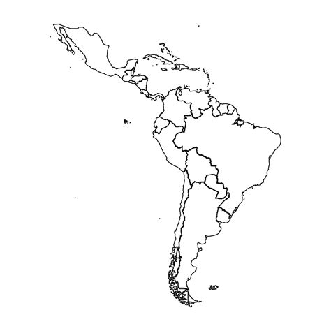 Outline Sketch Map Of Latin America With Countries 25843999 Vector Art