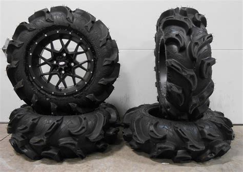 ITP Hurricane 14 Wheels Black 28 Mega Mayhem Tires Kawasaki Teryx