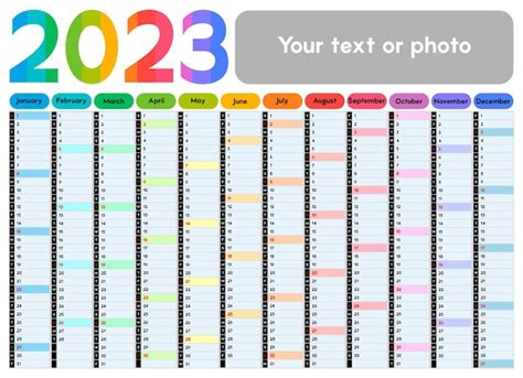 Premium Vector | Calendar for 2023 daily event planner with bright ...