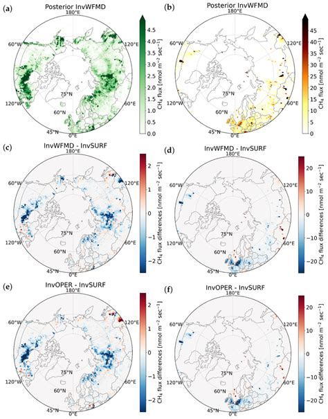 Annual Mean Posterior CH4 Fluxes For 2018 Above 45N Estimated In