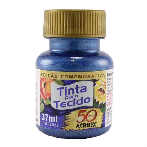 Tinta Para Tecido Acrilex Metálica 37ml Azul Mar 535 Submarino