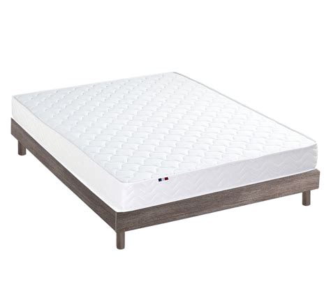 Ensemble Matelas Mousse Accueil Latex Initial Sommier En Kit Chene Gris