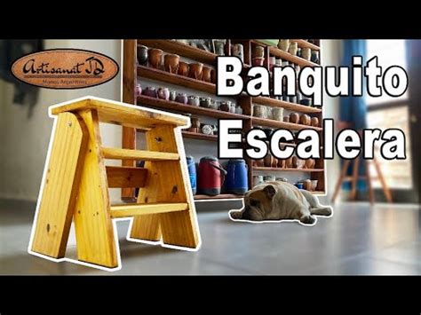 Banquito Escalera Plegable De Madera Sencillo Y Con Materiales