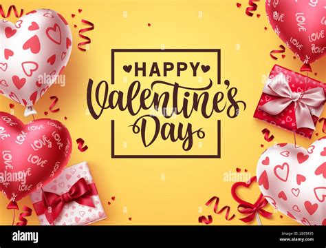 Valentines Day Vector Background Happy Valentines Day Greeting Text