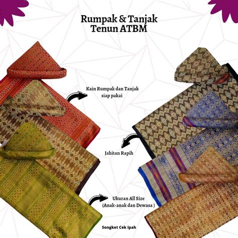 Jual Tanjak Dan Rumpak Songket Mesin Palembang Berbagai Macam Motif Dan