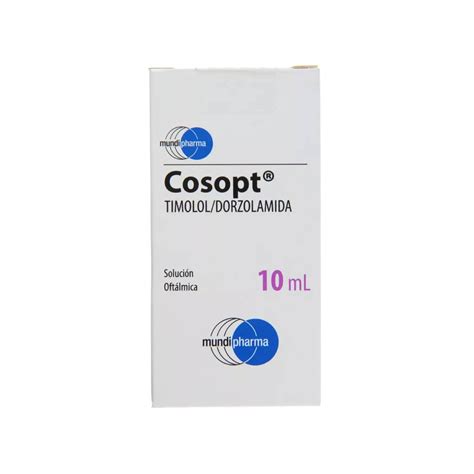 Cosopt Dorzolamida 20 mg Timolol 5 mg Solución Oftálmica 10 mL