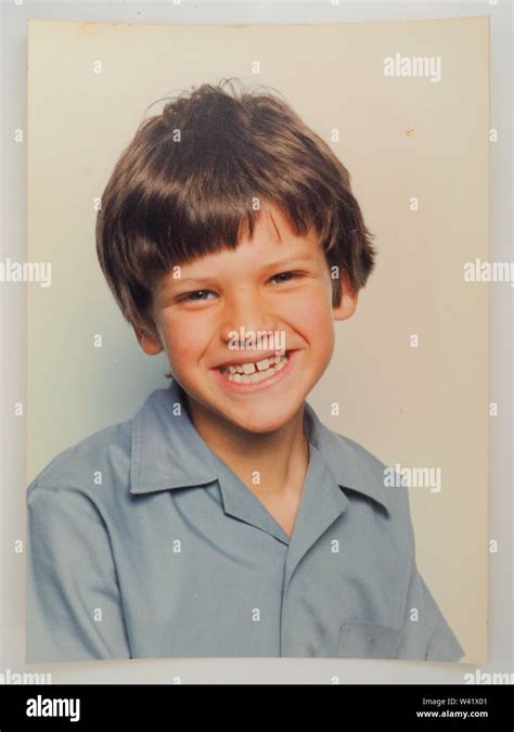 Vintage Image Of School Boy In The 80s Stock Photo Alamy