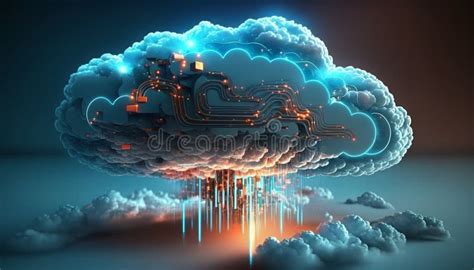 Cloud Computing Technology Concept Generative Ai Stock Illustration