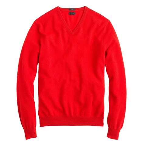 J Crew Slim Italian Cashmere V Neck Sweater In Red For Men Lyst