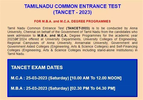 TANCET 2023 Exam To Be Conducted On March 25 Check Schedule At Tancet