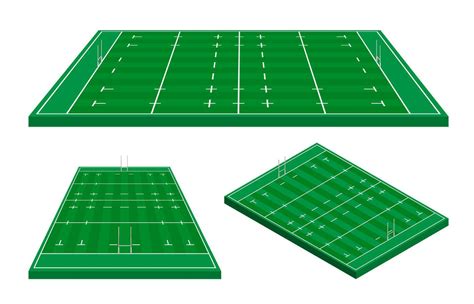 rugby field markings lines, rugby playground in isometric. Sports ...