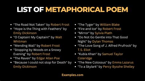 Metaphorical Poems 14 Examples