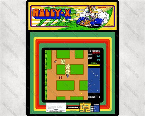 Rally-x Arcade Game Marquee Bezel & Screenshot | Etsy