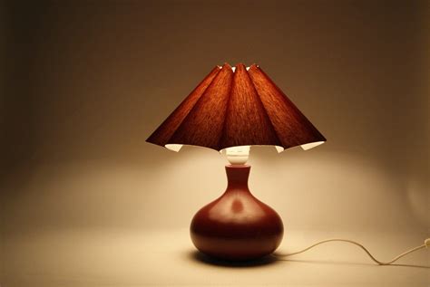 Burgundy Red Ceramic Table Lamp With Pleated Lamp Shade In