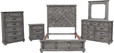 Grey Distressed Rustic Bedroom Set in Texas | Clearance | Dallas Designer Furniture