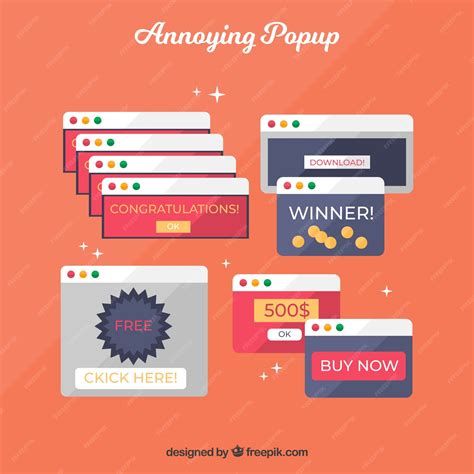 Free Vector | Colorful annoying pop ups with flat design