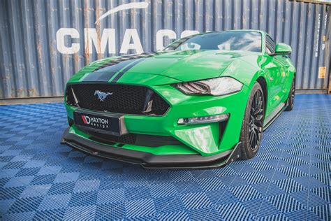 Splitter Przedni V Flaps Ford Mustang Gt Mk Facelift Gloss Black