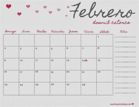 La Casita De Tul Calendarios Imprimibles Para Febrero 2014