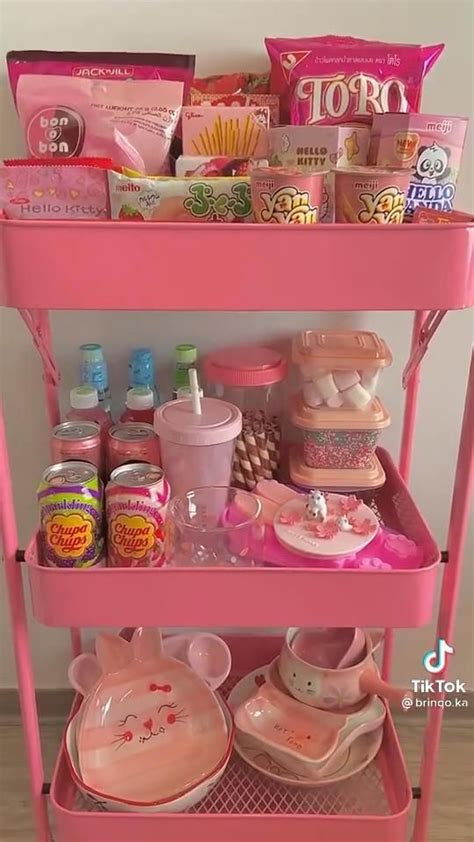 ↳ 𝘀𝗻𝗮𝗰𝗸 𝗰𝗿𝗮𝘁𝗲 [video] Snack Organizer Kawaii Room Snack Cart