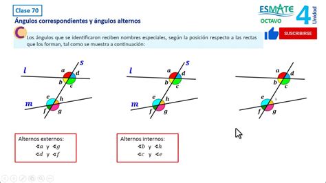 Ángulos correspondientes y ángulos alternos YouTube