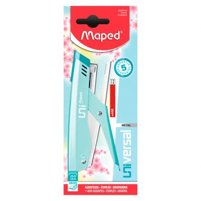 Agrafeuse Maped Universal Metal Bleu Pastel Et Capacit