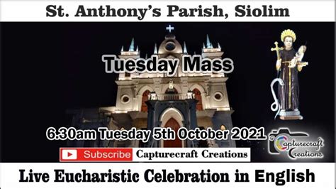 Tuesday English Mass Live At Am Th October St Anthony S