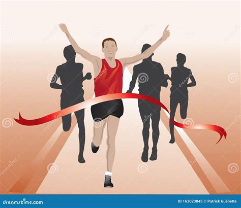 Runners Finish Line Cartoon Royalty-Free Illustration | CartoonDealer ...