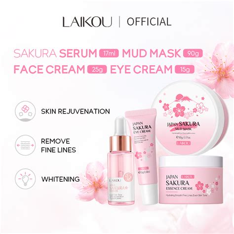 Laikou Sakura Face Serum Moisturizer Cream Sleeping Mask Cleansing Mud