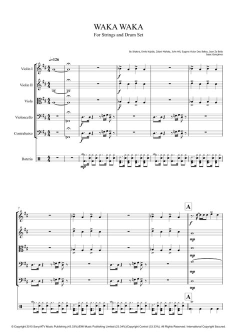 Waka Waka This Time For Africa Arr Isaac Gonçalves Sheet Music