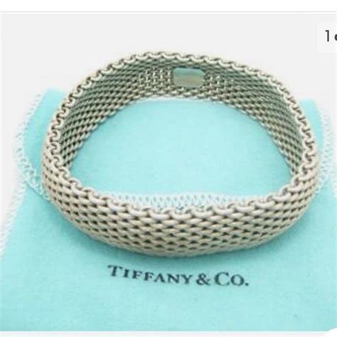 Tiffany And Co Jewelry Tiffany Co Sterling Silver Somerset Mesh Weave Flexible Bangle