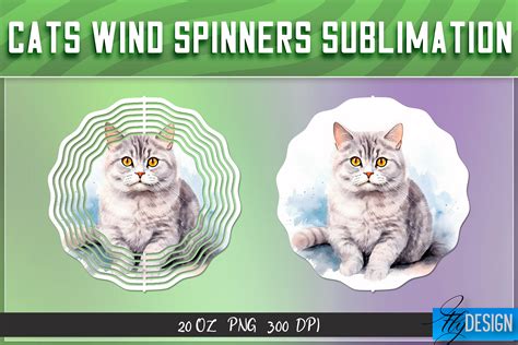 Cats Wind Spinners Sublimation Graphic By Flydesignsvg Creative Fabrica