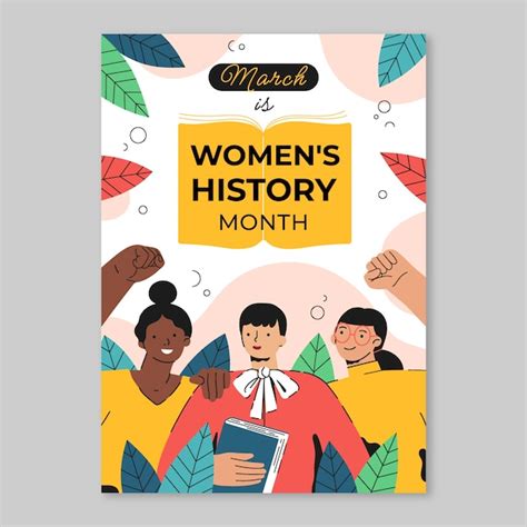 Free Vector Flat Womens History Month Vertical Poster Template