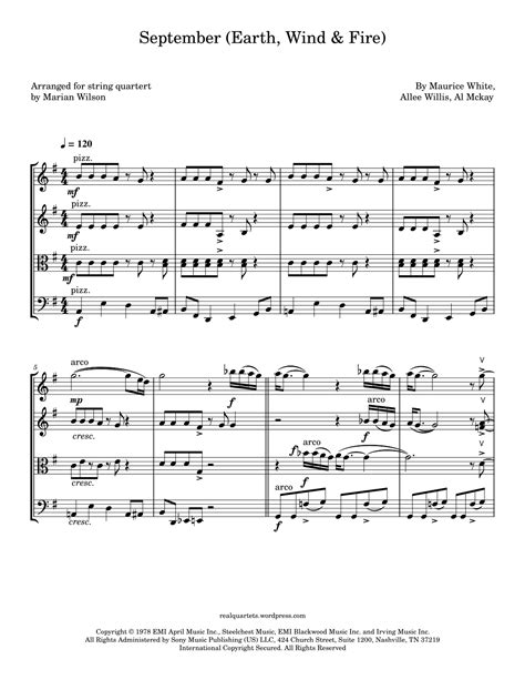 September Arr Marian Wilson By Earth Wind Fire Sheet Music For