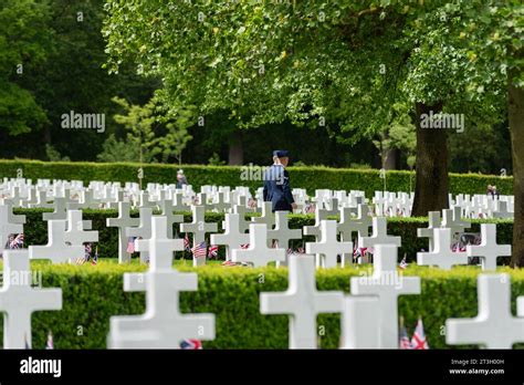 US Service Personnel At US Memorial Day Remembrance Event At Cambridge