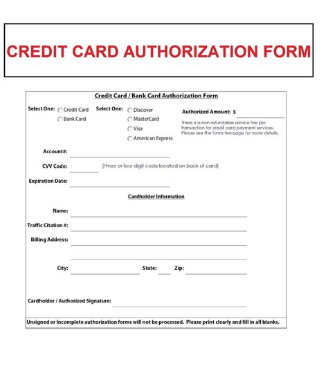 Credit Card Authorization Form Pdf Fillable Fill And Sign Printable Images