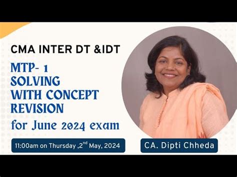 JUNE 2024 MTP CMA INTER DT Detailed Solved With Concept Revision Icai