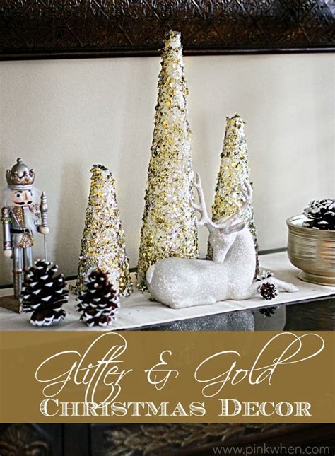 Diy Glitter And Gold Christmas Tree Decor Gold Christmas Tree Diy