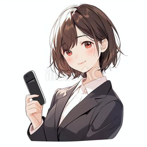 スマホを持つスーツ姿の女性イラスト No 24419279｜無料イラスト・フリー素材なら「イラストac」