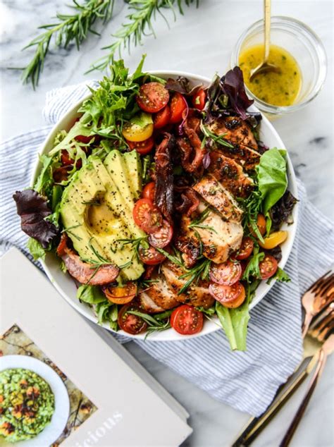 Rosemary Chicken Bacon And Avocado Salad Video How Sweet Eats