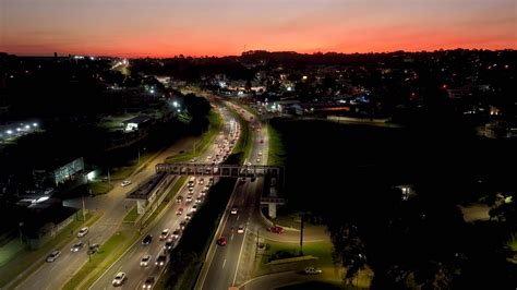 Curitiba in Parana, Brazil. Aerial View. Wonderful sunset with views of ...