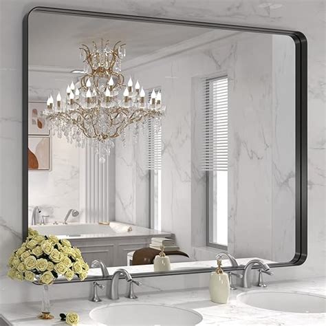 Amazon Loaao X Inch Black Metal Framed Bathroom Mirror For