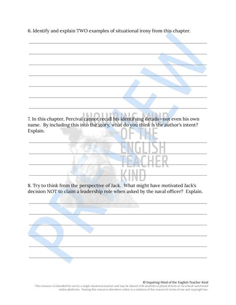 Lord of the Flies Chapter 12 Close Reading Analysis Worksheet
