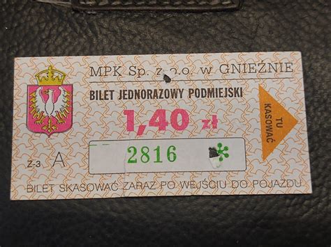 Bilet Komunikacja Mpk Gniezno Z Podmiejski Gniezno Licytacja