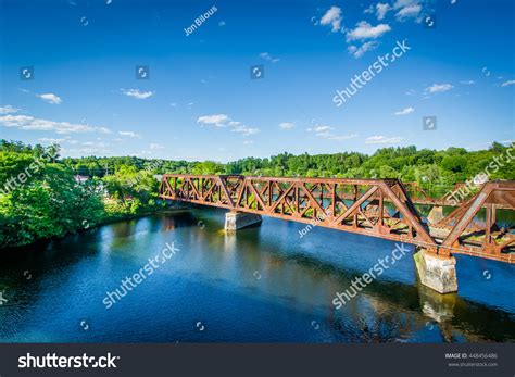 Railroad Bridge Over Merrimack River Hooksett Stock Photo 448456486