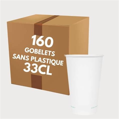 160 Gobelets Carton Sans Plastique 33 Cl 12 Oz Cdiscount Maison